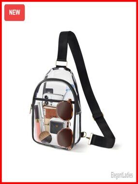 Stadium Approved Clear Crossbody Bag Adjustable Strap PVC